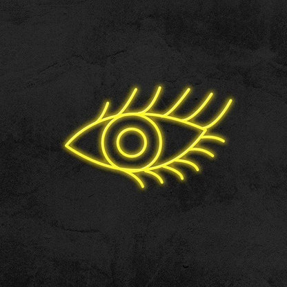 EYE WITH LASHES - LED NEON SIGN-Neonsigns-45 x 105 cm-Yellow-Neon Brothers