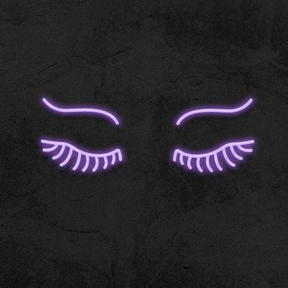 EYES WITH LASHES - LED NEON SIGN-Neonsigns-45 x 90 cm-Purple-Neon Brothers