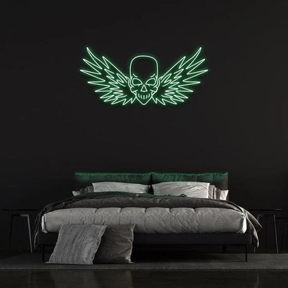 FLYING SKULL - LED NEON SIGN-Neonsigns-60 x 120 cm-Green-Neon Brothers