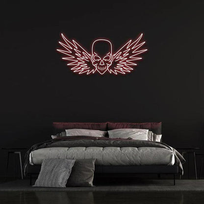 FLYING SKULL - LED NEON SIGN-Neonsigns-60 x 120 cm-Red-Neon Brothers