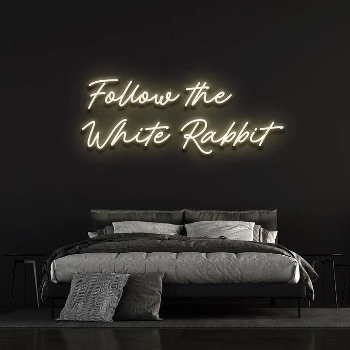 FOLLOW THE WHITE RABBIT - LED NEON SIGN-Neonsigns-45 x 90 cm-Warm White-Neon Brothers