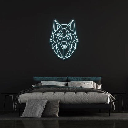 GEO WOLF - NEON SIGN-Neonsigns-45 x 105 cm-Ice Blue-Neon Brothers