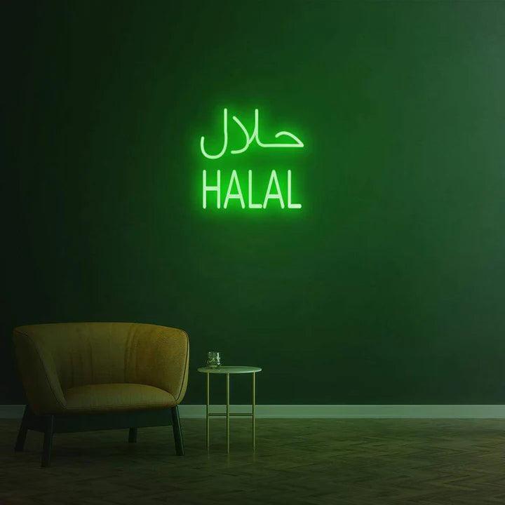 " Halal " - LED Neon Sign-Neonsigns-45x90 cm-Green-Neon Brothers