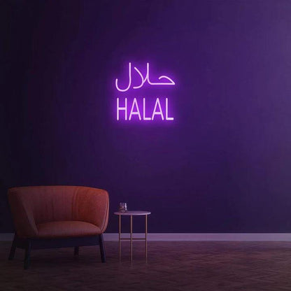 " Halal " - LED Neon Sign-Neonsigns-45x90 cm-Purple-Neon Brothers