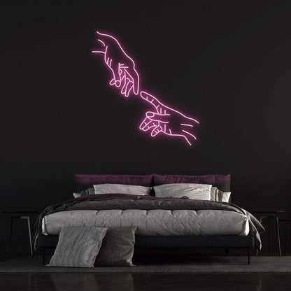 HANDS OF GOD - LED NEON SIGN-Neonsigns-45 x 90 cm-Pink-Neon Brothers