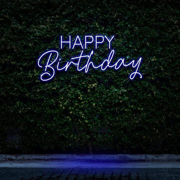 "HAPPY BIRTHDAY" NEON SIGN-Neonsigns-Blue-45 x 90 cm-Cut to Shape-Neon Brothers