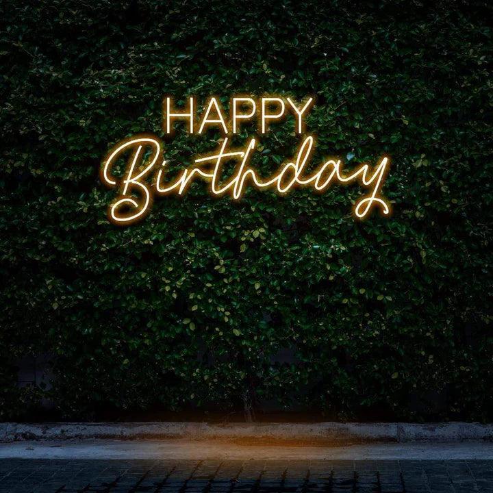 "HAPPY BIRTHDAY" NEON SIGN-Neonsigns-Blue-60 x 120 cm-Cut to Shape-Neon Brothers