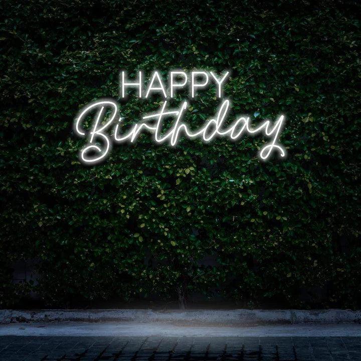 "HAPPY BIRTHDAY" NEON SIGN-Neonsigns-Blue-45 x 105 cm-Cut to Shape-Neon Brothers