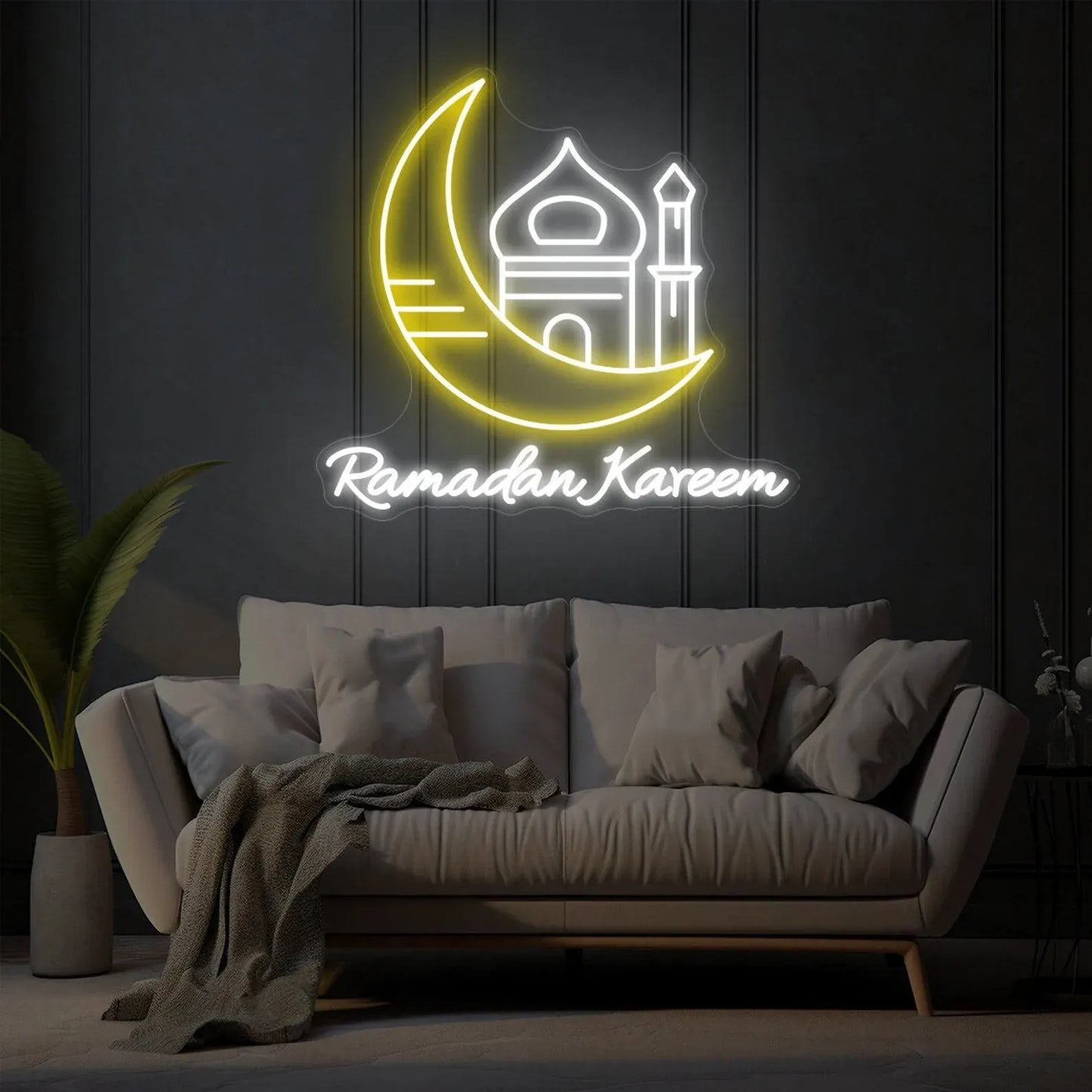 Ramadan Kareem 2025 Neon Sign - Customizable LED Light for Ramadan Décor, Perfect for Home, Yard & Mosque Celebrations