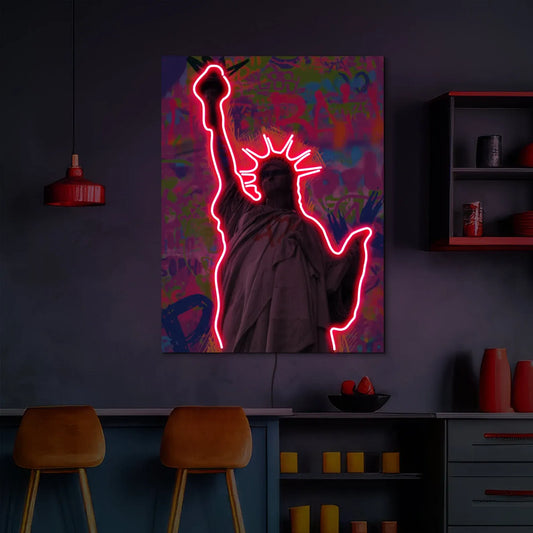 Statue of Liberty Neon Art – LED Freedom Sign for Modern & Pop Art Decor