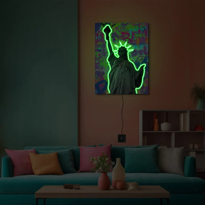 Statue of Liberty Neon Art – LED Freedom Sign for Modern & Pop Art Decor