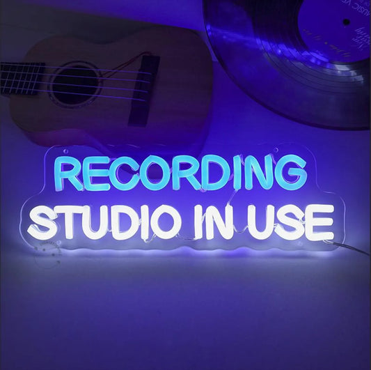 Light Up Recording Studio In Use Neon Sign | Music Entertainment Room LED Light Sign