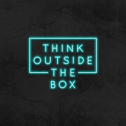 Think Outside the Box Neon Sign | Office Wall Art, Office Wall Decor, Office Neon Sign