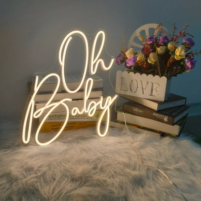 Oh Baby Neon Sign – The Perfect Glow for Baby Showers & Nurseries