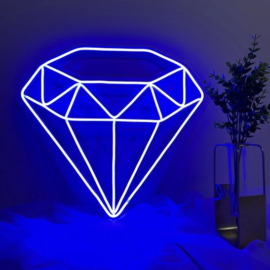 Diamond Neon Sign – LED Luxury Wall Art for Modern & Elegant Spaces