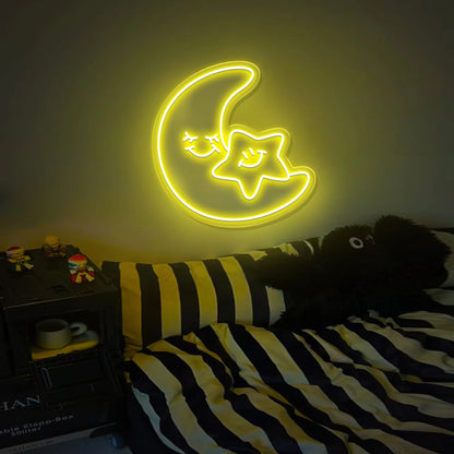 Stars & Moon Neon Sign – A Dreamy Glow for Any Space