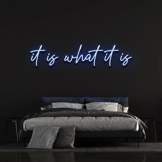 IT IS WHAT IT IS - LED NEON SIGN-Neonsigns-45 x 90 cm-Blue-Neon Brothers