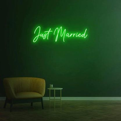 Just Married - LED Neon Sign-Neonsigns-Green-45 x 105 cm-Neon Brothers