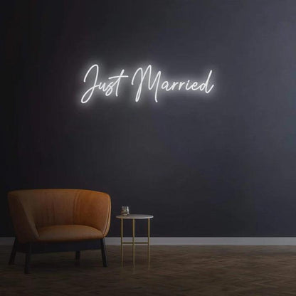 Just Married - LED Neon Sign-Neonsigns-White-45 x 105 cm-Neon Brothers