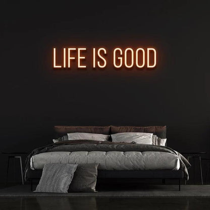 LIFE IS GOOD - NEON SIGN-Neonsigns-45 x 105 cm-Orange-No-Neon Brothers