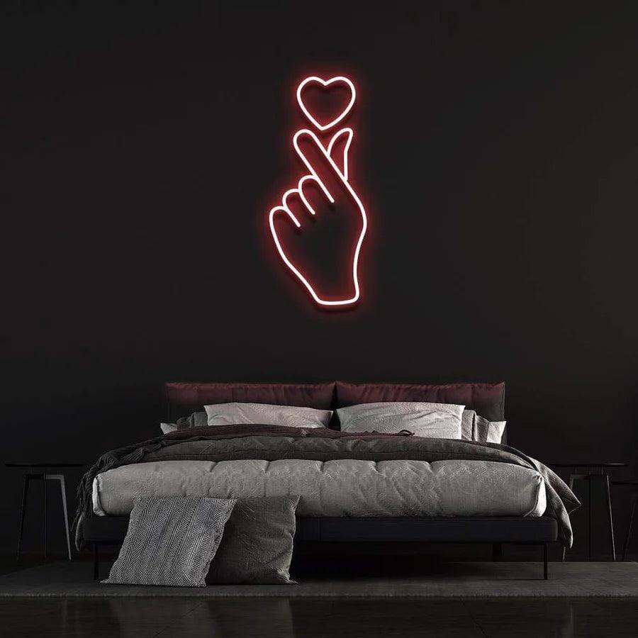 'LOVE AT YOUR FINGERTIPS' Neon Sign-Neonsigns-45 x 90 cm-Red-Neon Brothers