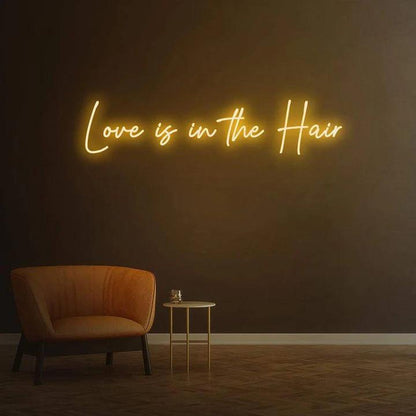 LOVE IS IN THE HAIR - LED NEON SIGN-Neonsigns-45 x 90 cm-Orange-Neon Brothers