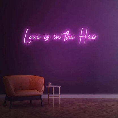 LOVE IS IN THE HAIR - LED NEON SIGN-Neonsigns-45 x 90 cm-Pink-Neon Brothers