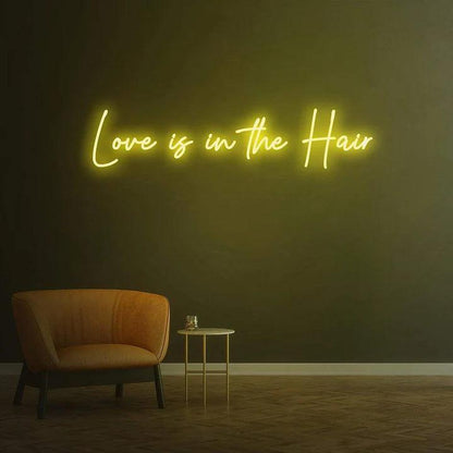 LOVE IS IN THE HAIR - LED NEON SIGN-Neonsigns-45 x 90 cm-Yellow-Neon Brothers