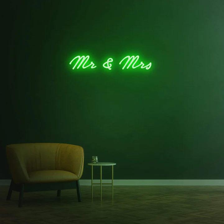 Mr & Mrs - LED Neon Sign-Neonsigns-Green-45 x 90 cm-Neon Brothers