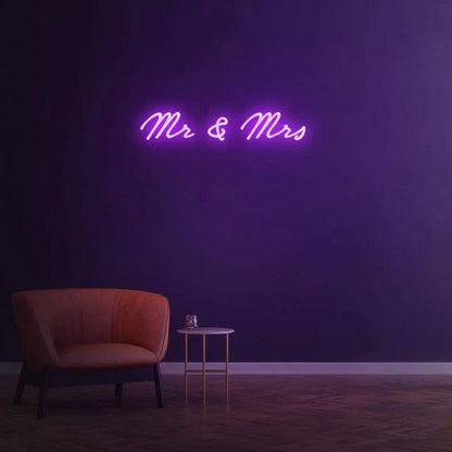 Mr & Mrs - LED Neon Sign-Neonsigns-Purple-45 x 90 cm-Neon Brothers