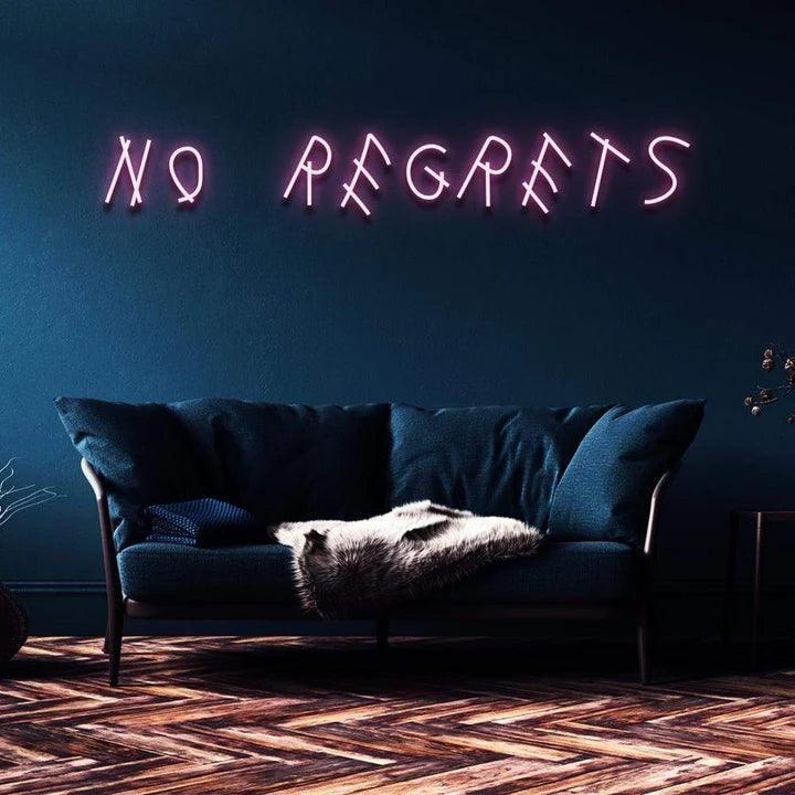 "No Regrets" Neon Sign-Neonsigns-45 x 90 cm-Pink-Cut to Shape-Neon Brothers