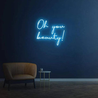 Oh you beauty - LED Neon Sign-Neonsigns-45 x 90 cm-Ice Blue-Neon Brothers