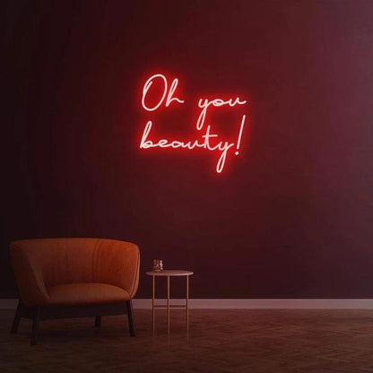 Oh you beauty - LED Neon Sign-Neonsigns-45 x 90 cm-Red-Neon Brothers