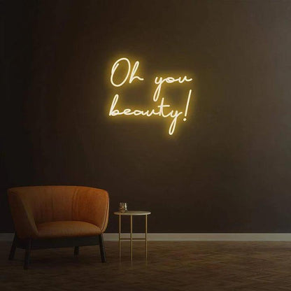 Oh you beauty - LED Neon Sign-Neonsigns-45 x 90 cm-Warm White-Neon Brothers