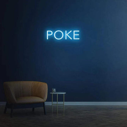 Poke - LED Neon Sign-Neonsigns-45 x 90 cm-Ice Blue-Neon Brothers