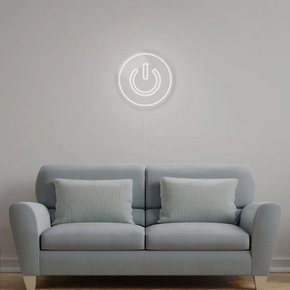 Power Button Neon Sign – LED Neon Light for Modern Home & Office Decor