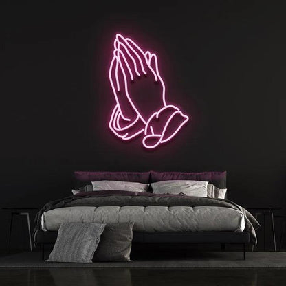 PRAYING HANDS - LED NEON SIGN-Neonsigns-45 x 90 cm-Pink-Neon Brothers