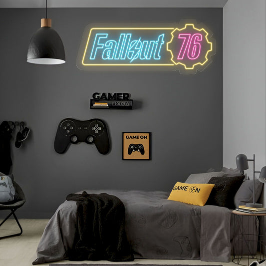 Custom Fallout 76 Neon Lights – LED Sign for Gaming Room & Home Bar Decor