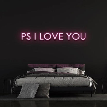 P.S I LOVE YOU - LED NEON SIGN-Neonsigns-45 x 90 cm-Pink-Neon Brothers