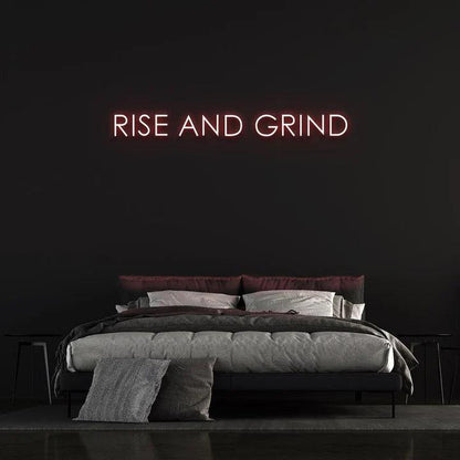 RISE AND GRIND NEON SIGN-Neonsigns-Red-45 x 90 cm-No-Neon Brothers