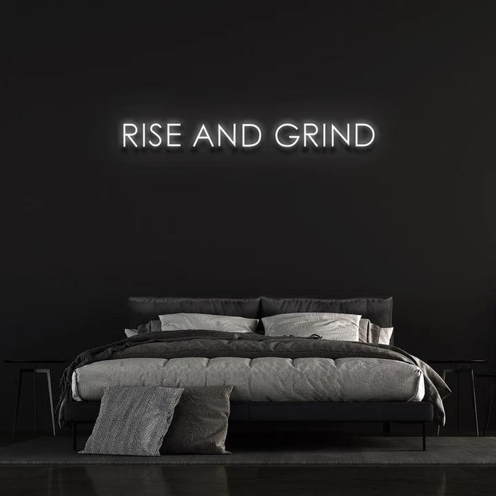 RISE AND GRIND NEON SIGN-Neonsigns-White-45 x 90 cm-No-Neon Brothers