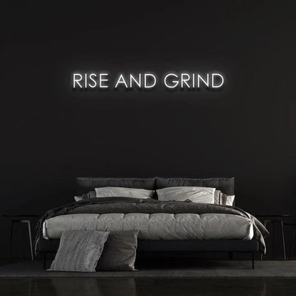 RISE AND GRIND NEON SIGN-Neonsigns-White-45 x 90 cm-No-Neon Brothers