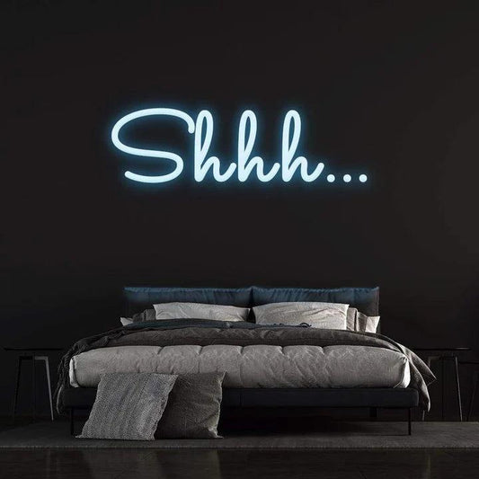 SHHH - LED NEON SIGN-Neonsigns-45 x 90 cm-Blue-Neon Brothers