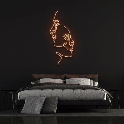 TWO FACES - LED NEON SIGN-Neonsigns-45 x 90 cm-Orange-Neon Brothers