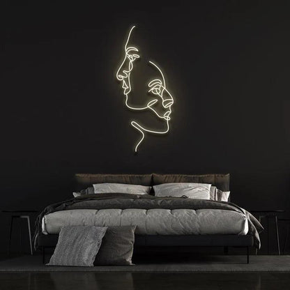 TWO FACES - LED NEON SIGN-Neonsigns-45 x 90 cm-Warm White-Neon Brothers