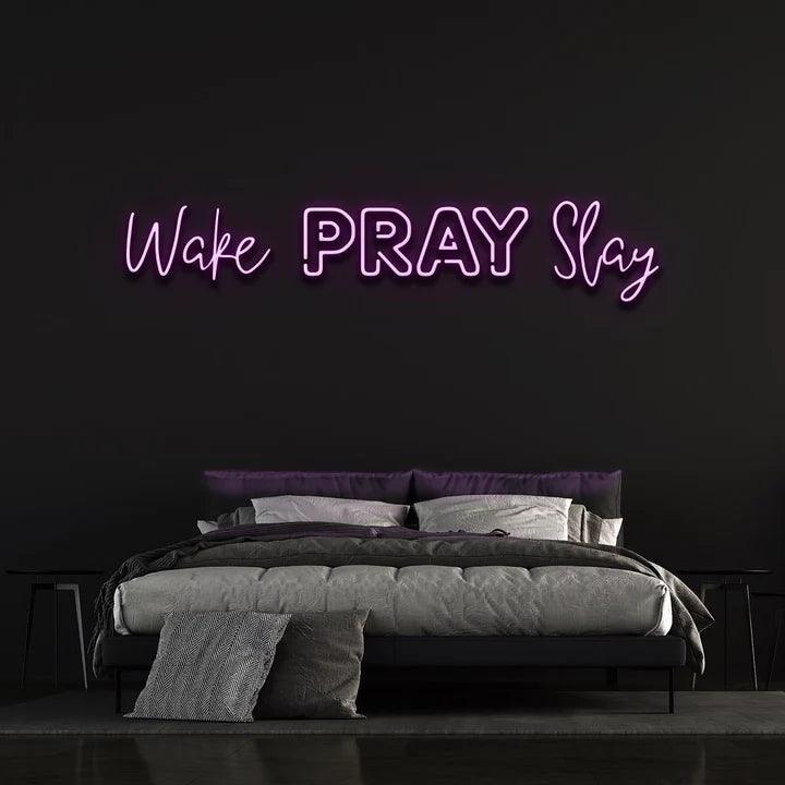 WAKE PRAY SLAY NEON SIGN-Neonsigns-45 x 90 cm-Purple-No-Neon Brothers