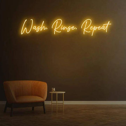 WASH, RINSE, REPEAT - LED NEON SIGN-Neonsigns-45 x 90 cm-Orange-Neon Brothers