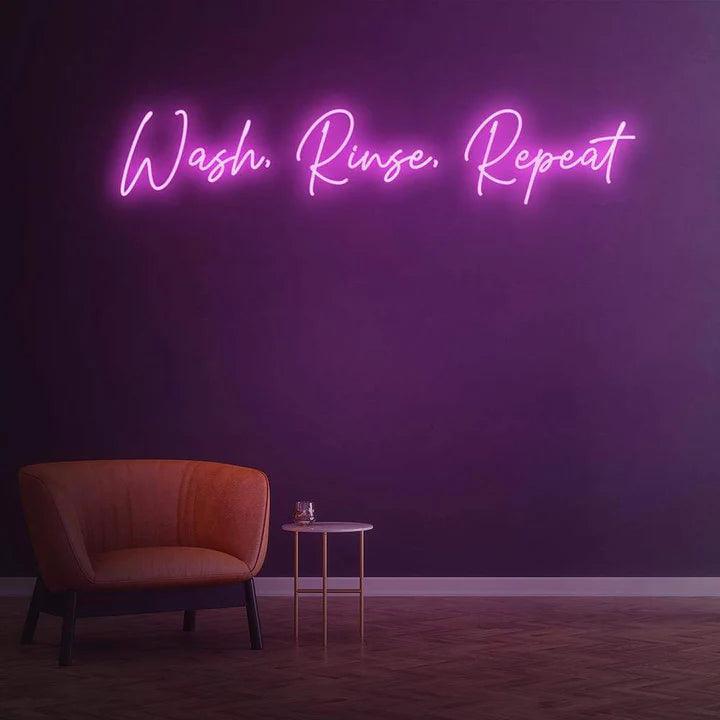 WASH, RINSE, REPEAT - LED NEON SIGN-Neonsigns-45 x 90 cm-Pink-Neon Brothers