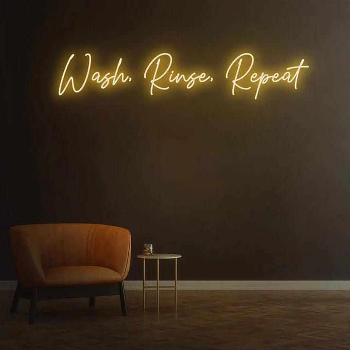 WASH, RINSE, REPEAT - LED NEON SIGN-Neonsigns-45 x 90 cm-Warm White-Neon Brothers