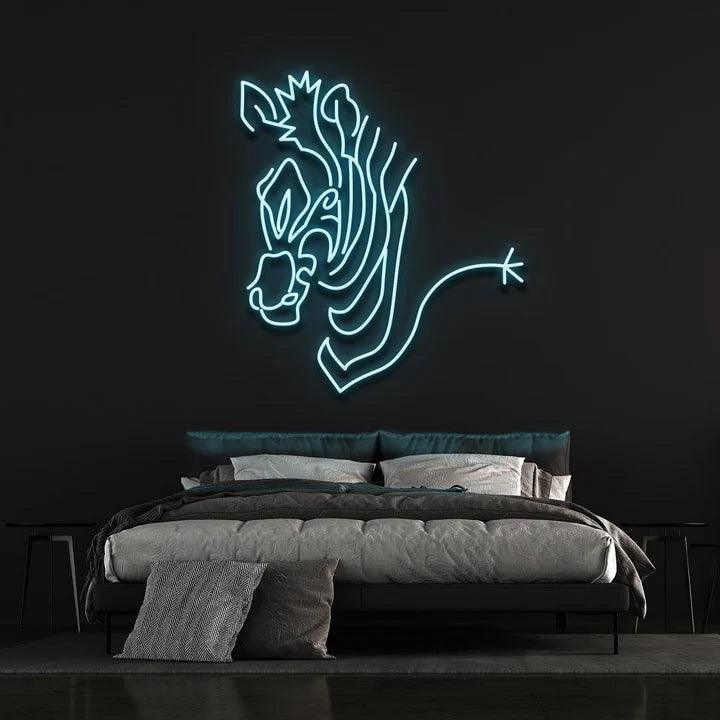 ZEBRA - LED NEON SIGN-Neonsigns-45 x 90 cm-Ice Blue-Neon Brothers